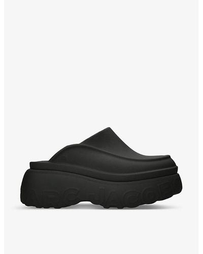 Melissa X Marc Jacobs Clog Chunky-sole Pvc Platform Sliders - Black