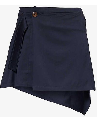 Vivienne Westwood Vy Meghan Wrap-around Wool Mini Skirt - Blue