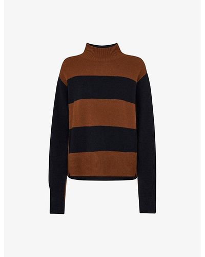 Whistles Colour-block Wool Sweater - Black