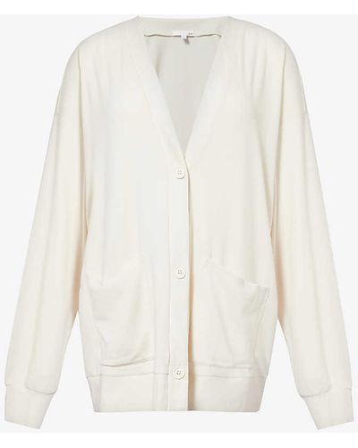 Skin Nicolette Relaxed-fit Stretch-woven Cardigan - White