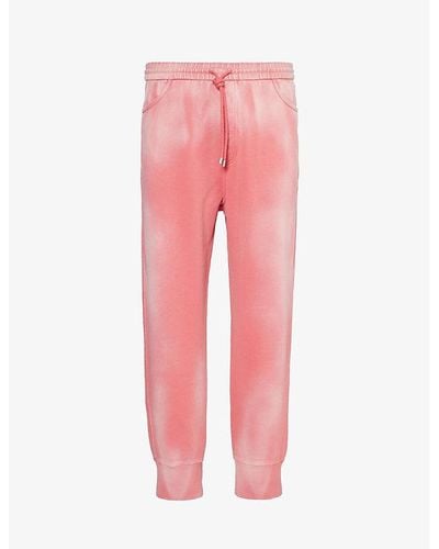 Loewe Faded-wash Brand-embroidered Cotton-jersey jogging Bottoms - Pink