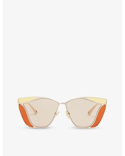 Chloé Ch0049s Gemma Metal And Acetate Square-frame Sunglasses - Orange