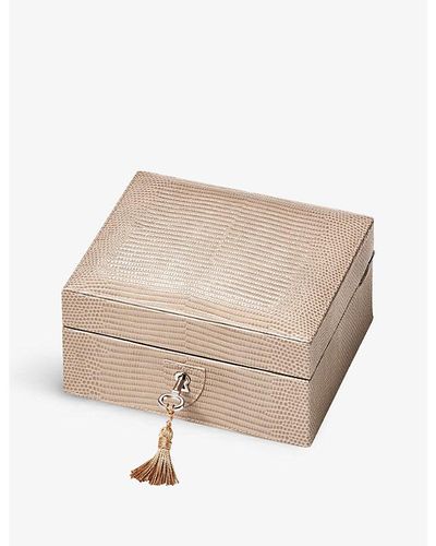 Aspinal of London Bijou Leather Jewelry Box - Natural