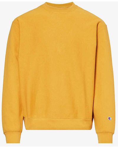 Champion Brand-appliqué Regular-fit Cotton-blend Sweatshirt X - Yellow