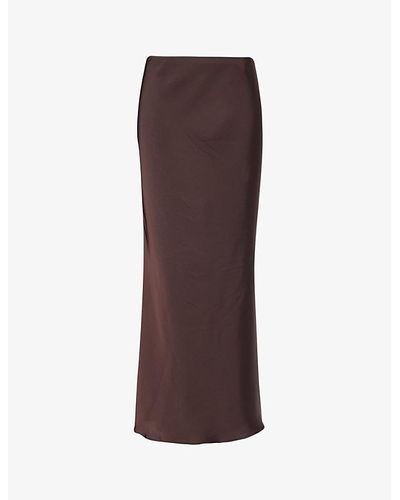 Viktoria & Woods Nepotism Flared-hem Recycled-polyester Midi Skirt - Brown