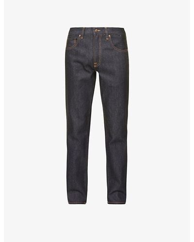 Nudie Jeans Gritty Jackson Regular-fit Straight-leg Jeans - Blue