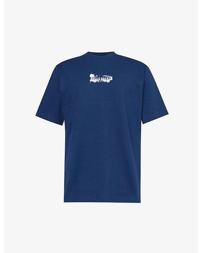 Daily Paper Scratch Logo-pattern Cotton-jersey T-shirt - Blue