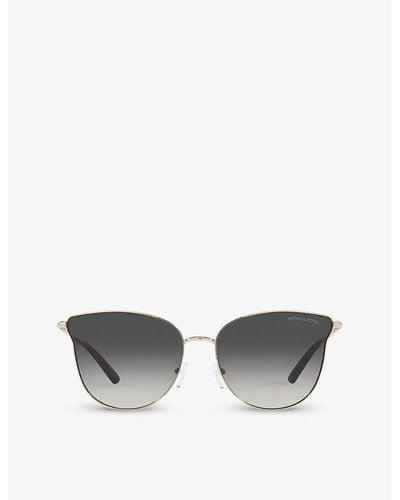 Michael Kors Mk1120 Salt Lake City Round-frame Metal Sunglasses - Gray