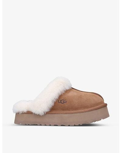 UGG Disquette Shearling-lined Suede Slippers - Brown