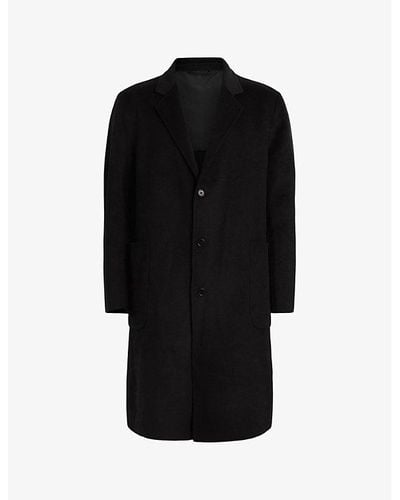 AllSaints Stano Oversized-fit Wool Coat - Black