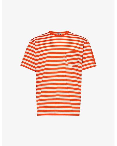 Sunspel X Nigel Cabourn Striped Cotton-jersey T-shirt - Orange