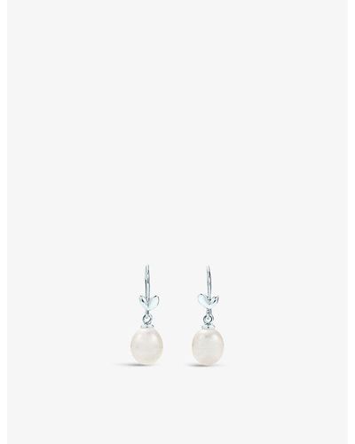 Tiffany & Co. Olive Leaf Freshwater Pearl And Sterling-silver Drop Earrings - White