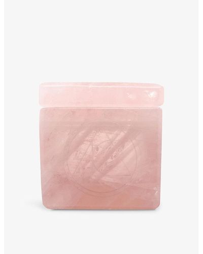 The Alkemistry Unisex Hand-carved Rose Quartz Jewelry Box - Pink