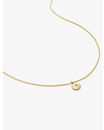 Monica Vinader April Birthstone 18ct -plated Vermeil Sterling-silver And Diamond Pendant Necklace - Natural