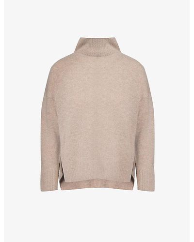 360cashmere Leonara Turtleneck Cashmere Knitted Sweater - Natural