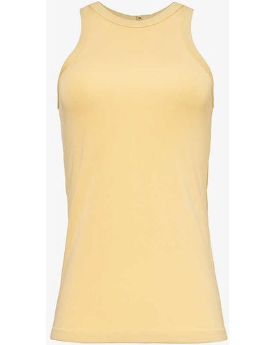 Totême Sleeveless Round-neck Stretch-woven Top - Multicolour
