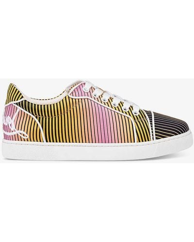 Christian Louboutin Fun Vieira Orlato Brand-embellished Leather Low-top Trainers - Multicolour