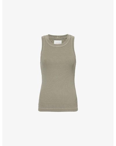Citizens of Humanity Isabel Ribbed Organic Cotton-blend Top - Natural