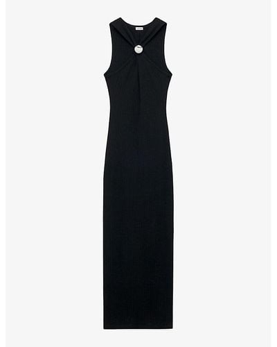 Loewe Pebble Anagram-engraved Cotton Midi Dress - Black