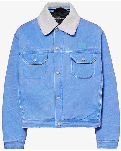 Acne Studios Orsan Brand-appliqué Padded Denim Jacket - Blue