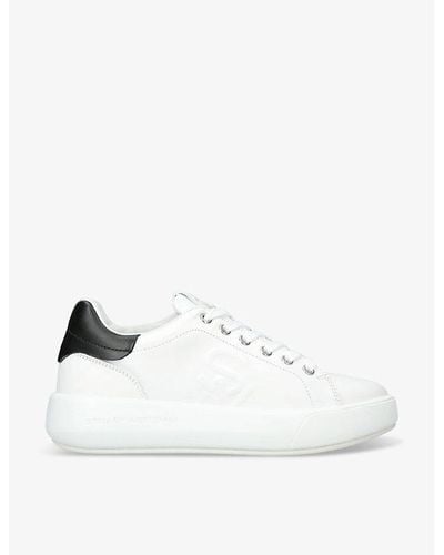 Stuart Weitzman Sw Pro Leather Low-top Sneakers - White
