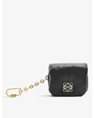 Loewe Puffer Goya Leather Wallet-on-chain - Black