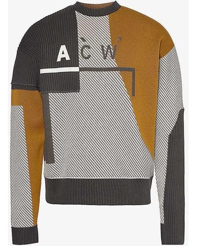 A_COLD_WALL* Contrast-panel Relaxed-fit Cotton-blend Jumper - Multicolour