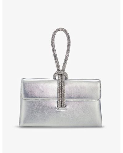 Dune Brynie Diamante-strap Faux-leather Handbag - Gray