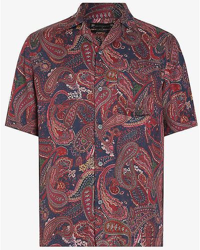 AllSaints Zowie Paisley-print Woven Shirt - Red