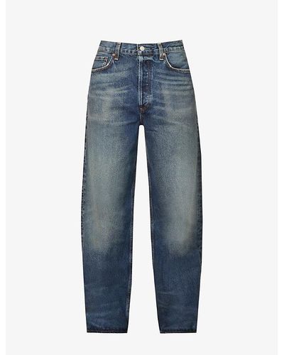Agolde Deven Straight-leg Mid-rise Organic-denim Jeans - Blue