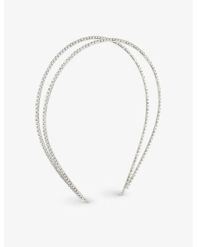 Lelet Vera Crystal-embellished Stainless Steel Headband - White