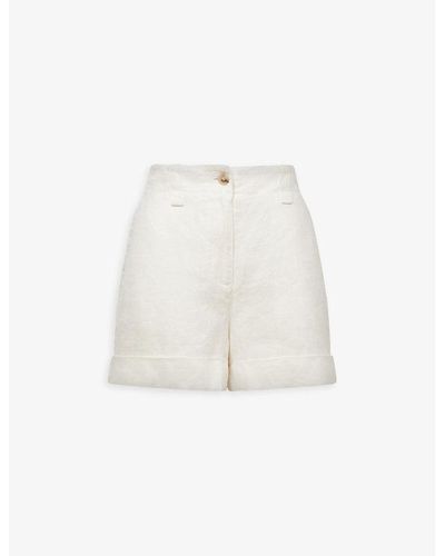 Reiss Demi Patch-pocket Linen Shorts - White