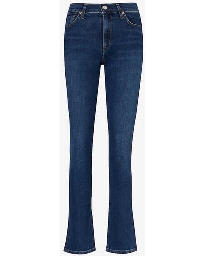 Citizens of Humanity Skyla Slim-fit Straight-leg Mid-rise Denim-blend Jeans - Blue