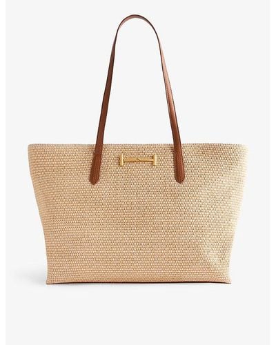 Ted Baker Edanes Leather-trim Woven Tote Bag - Natural
