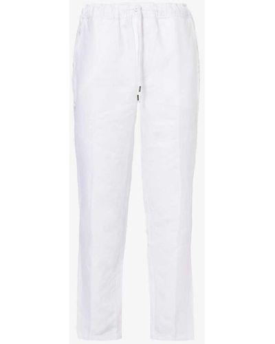 Derek Rose Sydney Regular-fit Straight-leg Linen Trousers - White
