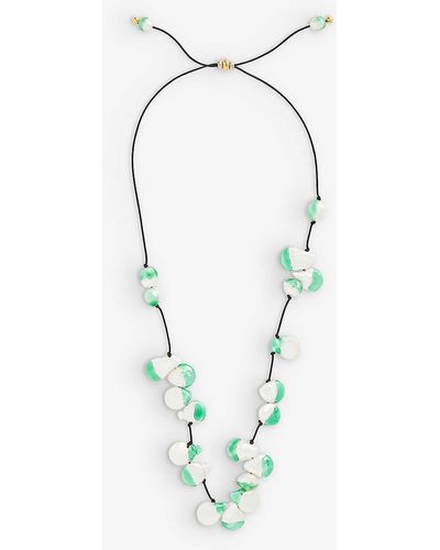 Panconesi Vacanza Enamel-dipped Pearl Cord Necklace - Blue