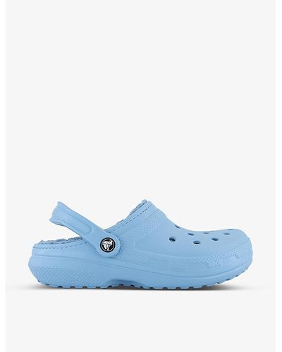 Crocs™ Classic Shearling-lined Rubber Clogs - Blue