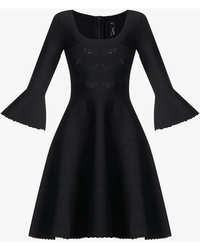 Needle & Thread Pretty Pointelle-knit Recycled Viscose-blend Mini Dress - Black
