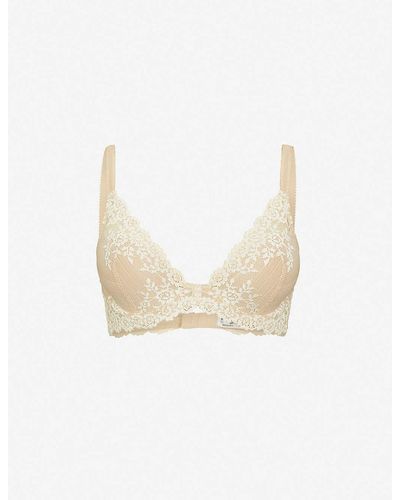 Wacoal Embrace Lace Stretch-lace Plunge Underwired Bra - White