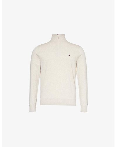 Tommy Hilfiger 1985 Logo-embroidered Long-sleeve Cotton-blend Sweatshirt - White