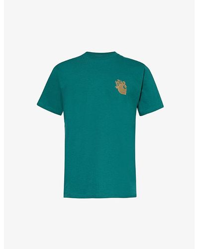Carhartt Hellraiser Brand-print Organic-cotton T-shirt X - Green