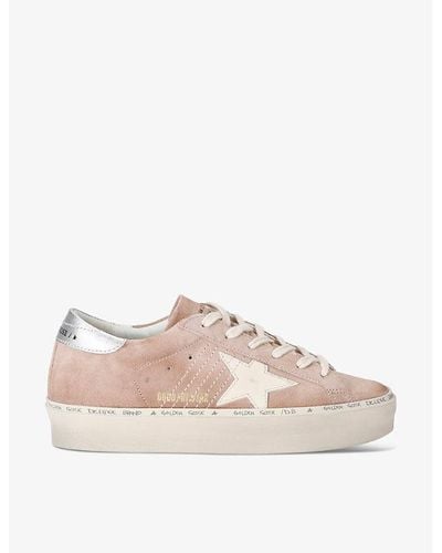 Golden Goose Hi Star 25726 Star-embroidered Leather Low-top Sneakers - Pink