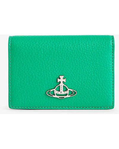 Vivienne Westwood Brand-plaque Vegan-leather Card Holder - Green