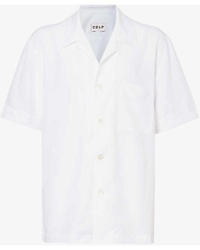 CDLP Camp-collar Straight-hem Relaxed-fit Woven Pyjama Top - White