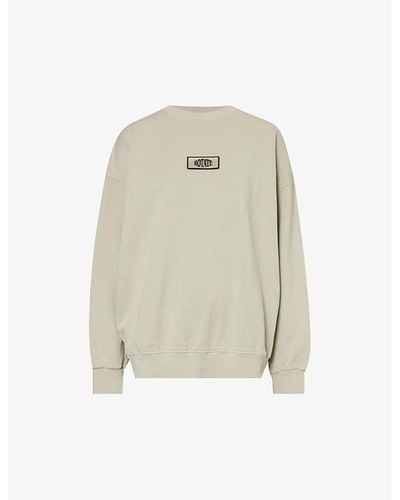 ROTATE SUNDAY Brand-embroidered Relaxed-fit Organic Cotton-jersey Sweatshirt - Natural