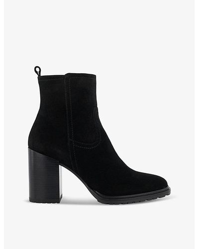 Dune Peng Suede Heeled Boots - Black