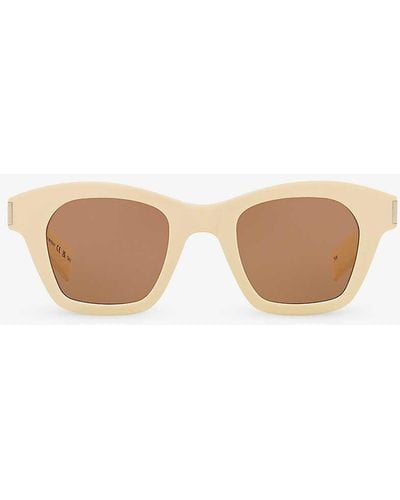 Saint Laurent Sl592 Square-frame Tortoiseshell Acetate Sunglasses - Natural