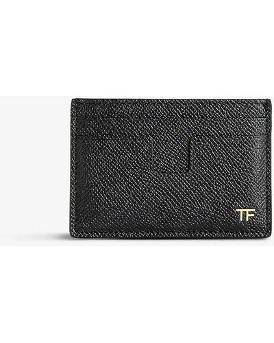 Tom Ford Logo-embossed Leather Card Holder - White
