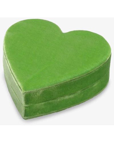Roxanne First Unisex Heart-shape Velvet Jewellery Box - Green