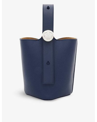 Loewe Pebble Mini Leather Bucket Bag - Blue